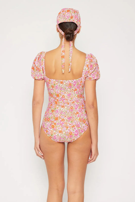 Marina West Swim Floral Puff Sleeve One-Piece-Soul Flow Apparel