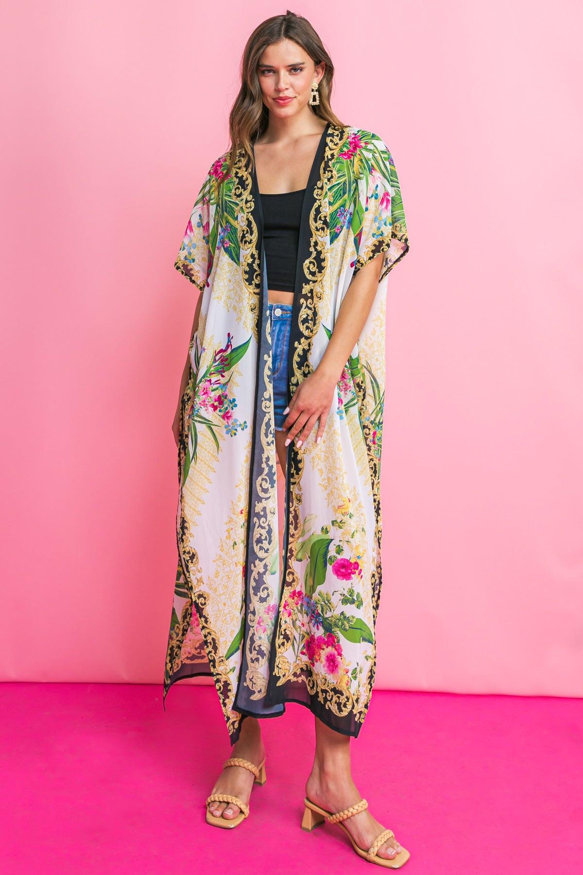 Morro Bay Printed Woven Maxi Cover Up With Side Slit
