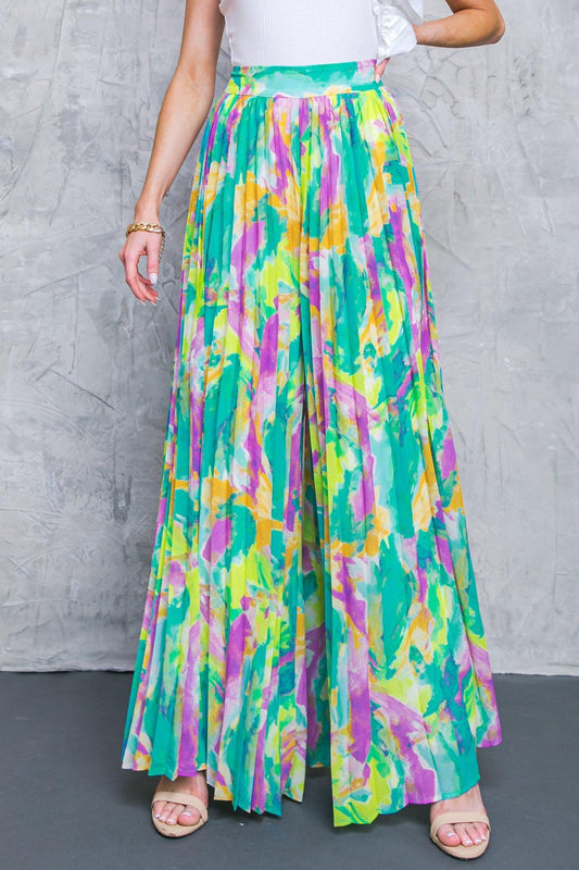 Magnolia Santa Caterina Woven Pants Pleated Wide Leg With Flat Front Waistband