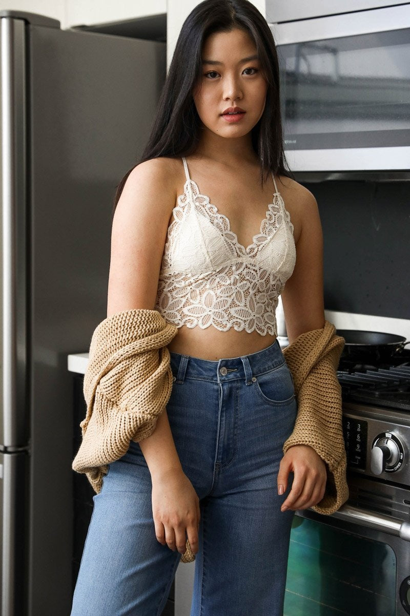 Floral Lace Bralette-Soul Flow Apparel