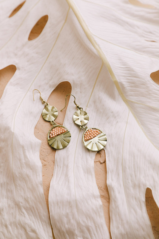 Golden Sunburst Drop Earrings-Soul Flow Apparel