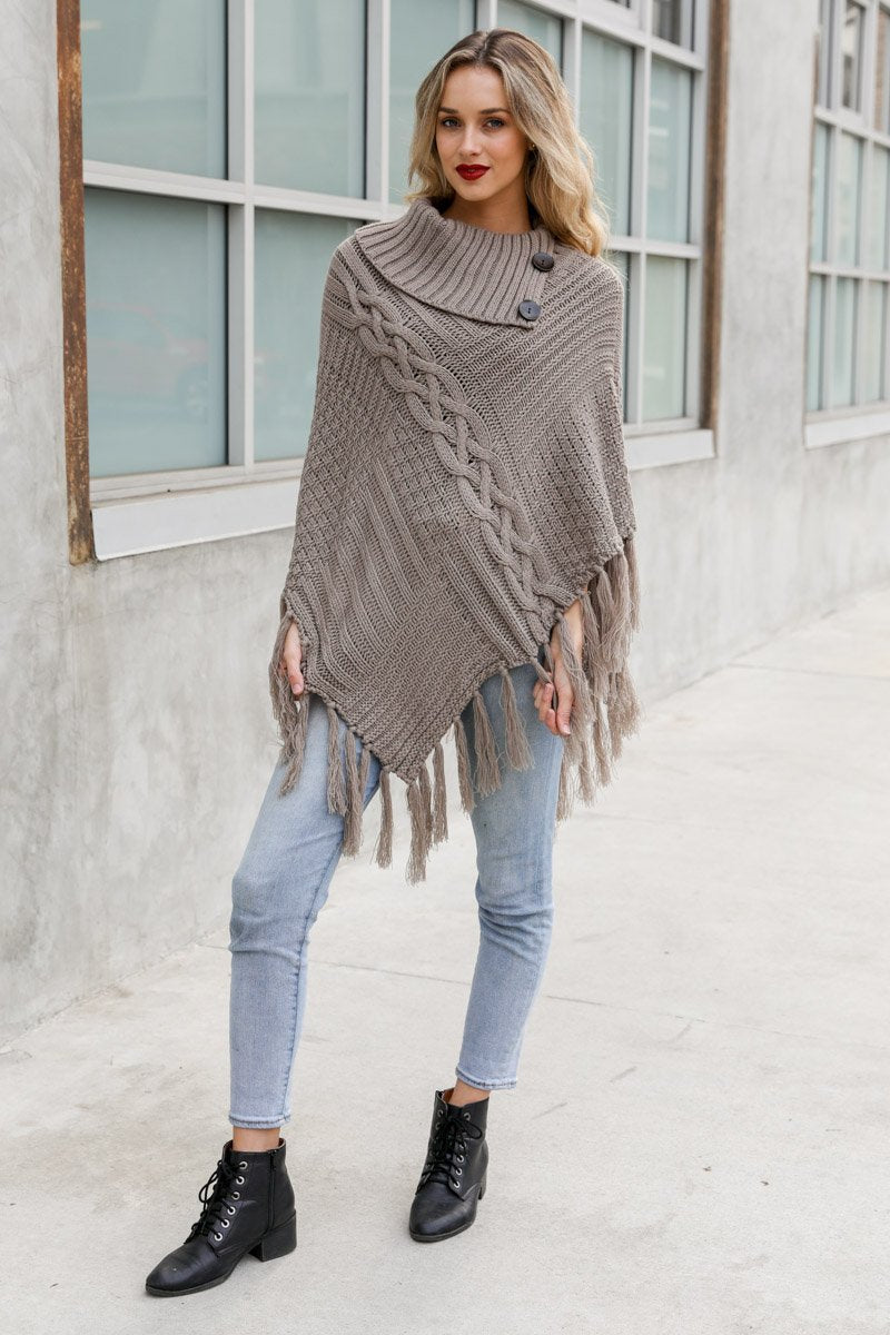 High Neck Poncho-Soul Flow Apparel