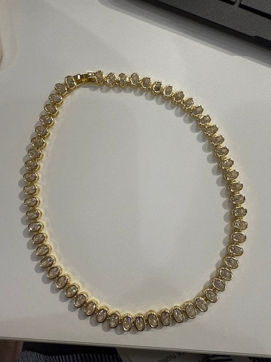 Oval Bezel Tennis Choker