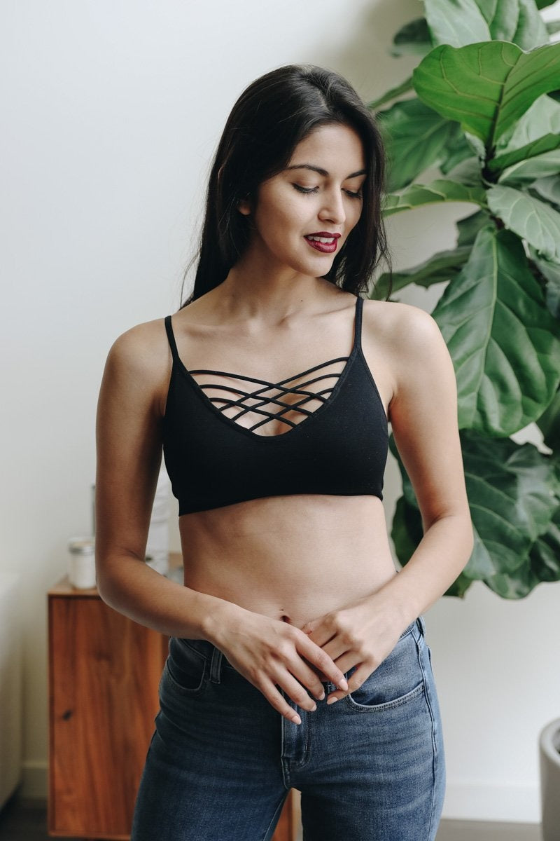 Soul Flow Apparel | Boho Interwoven Strappy Front Bralette
