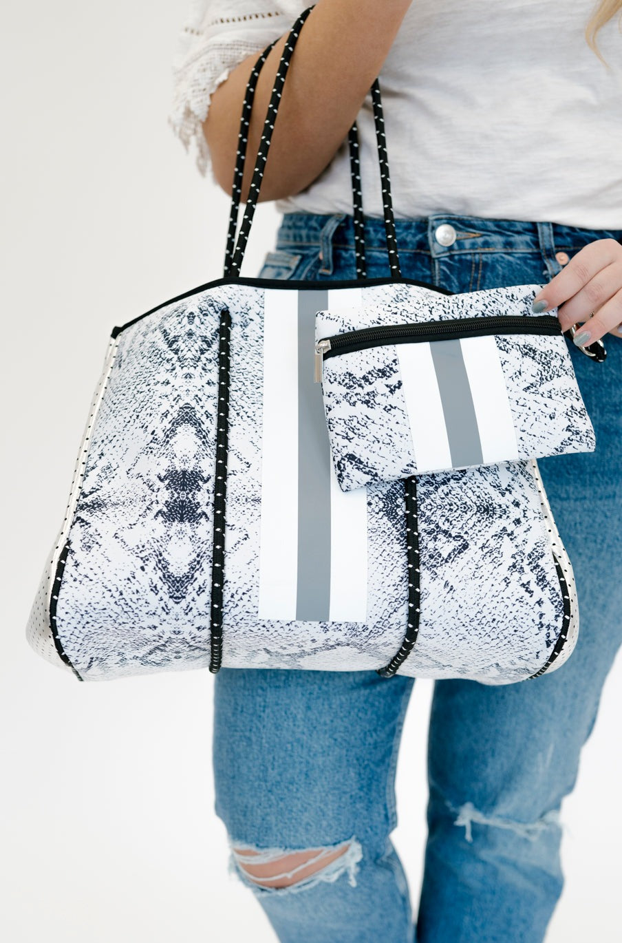 Nadia Neoprene Tote + Clutch-Soul Flow Apparel