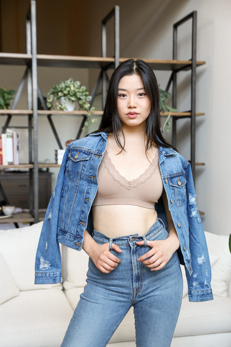 Lace Trim Padded Bralette-Soul Flow Apparel
