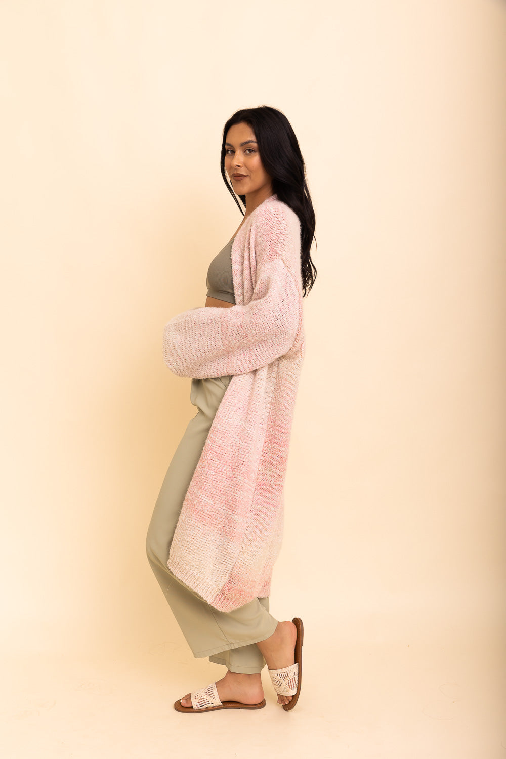 Lounge Around Longline Ombre Cardigan-Soul Flow Apparel