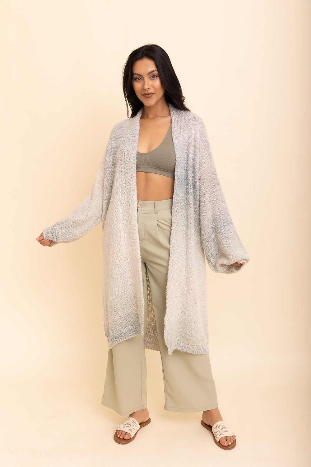Lounge Around Longline Ombre Cardigan-Soul Flow Apparel