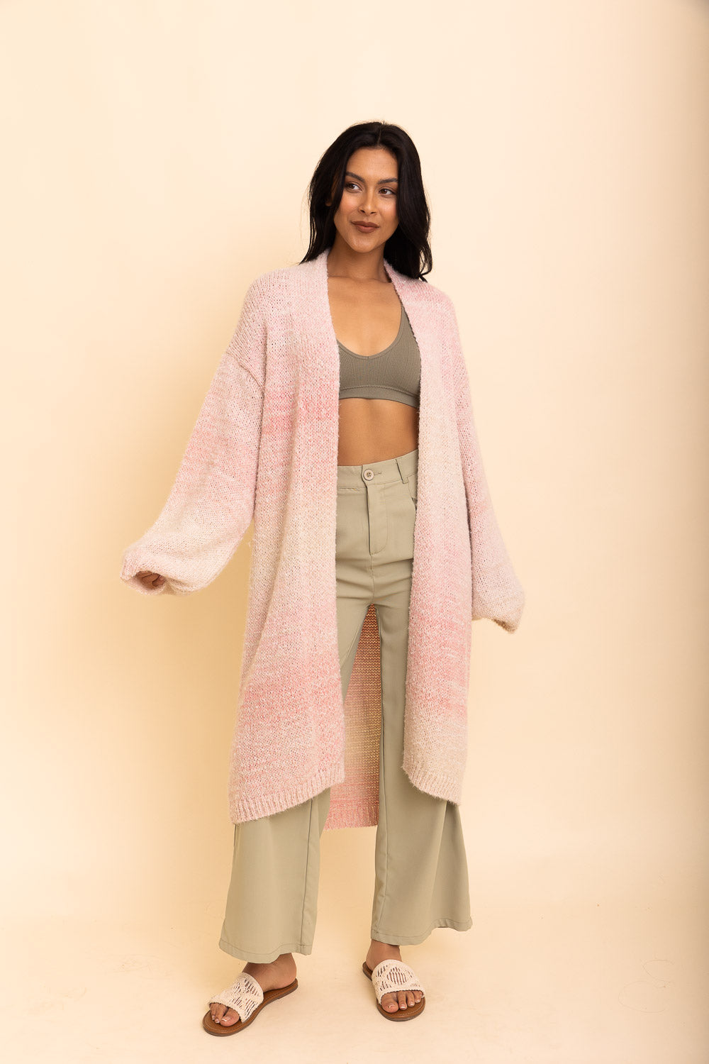 Lounge Around Longline Ombre Cardigan-Soul Flow Apparel
