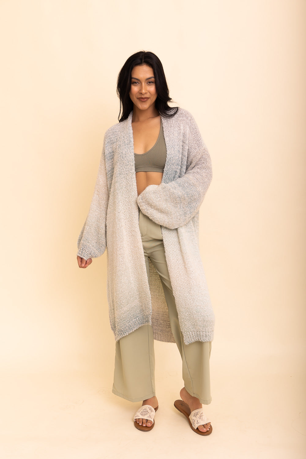 Lounge Around Longline Ombre Cardigan-Soul Flow Apparel