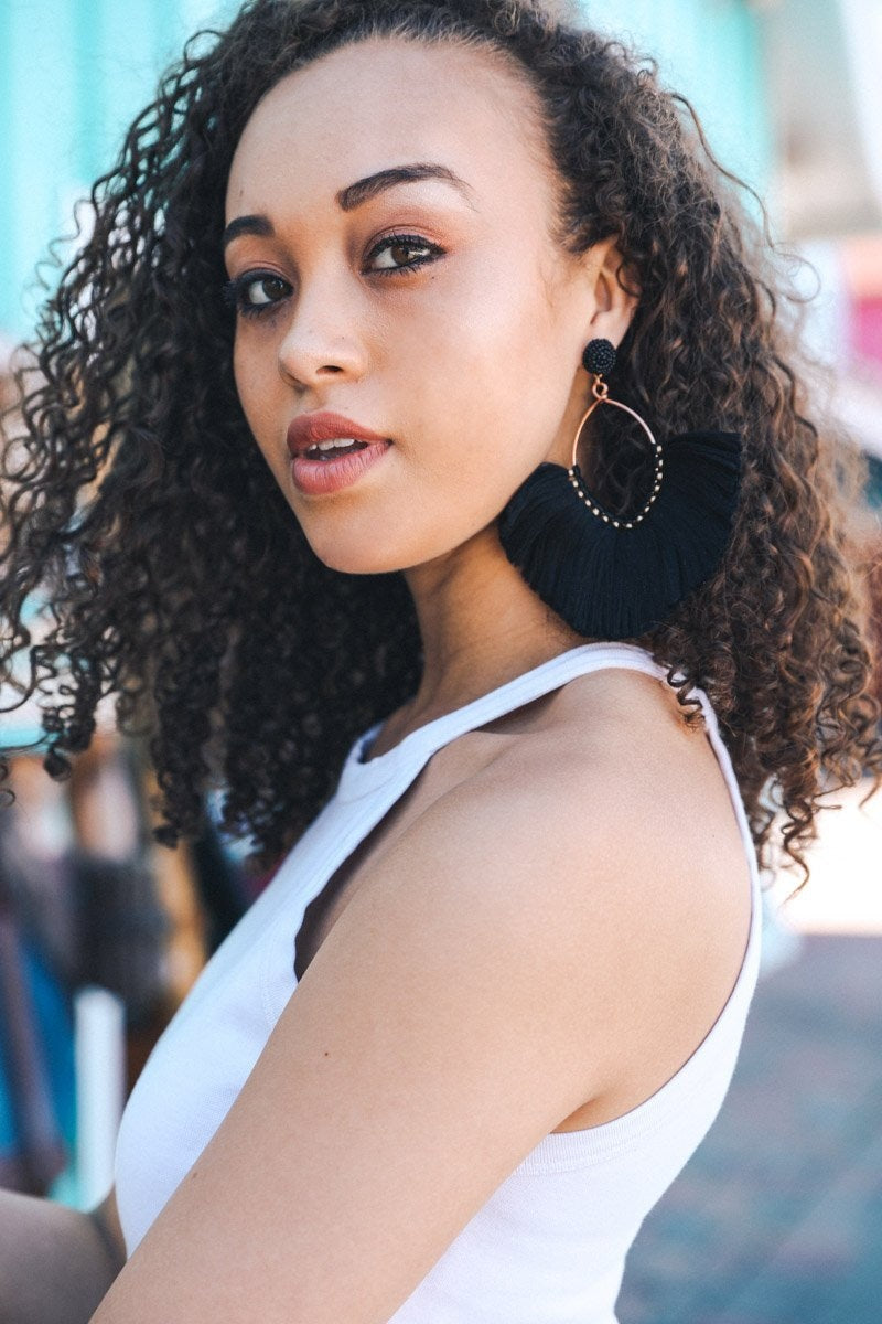 Marquise Hoop & Fan Earrings-Soul Flow Apparel