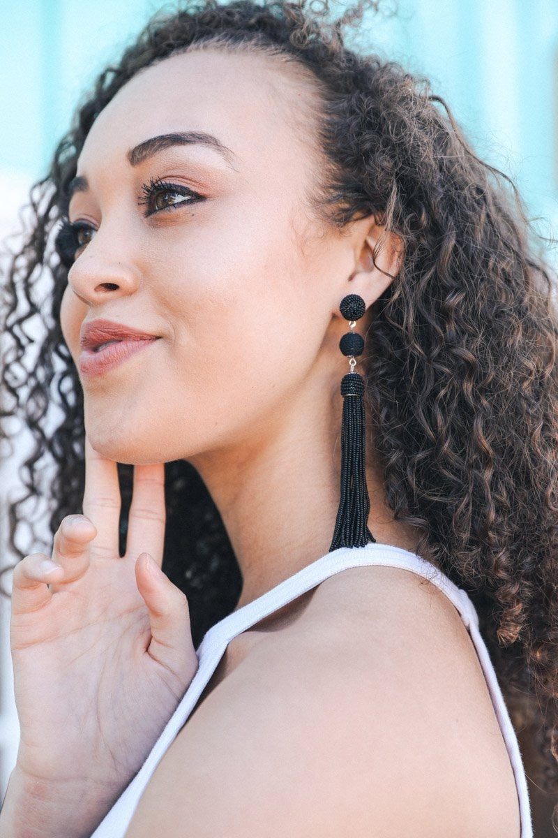 Mini Bead Tassel Earrings-Soul Flow Apparel
