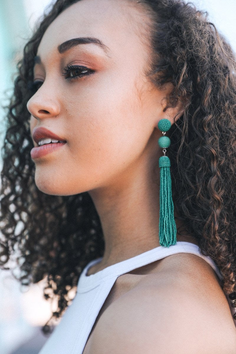 Mini Bead Tassel Earrings-Soul Flow Apparel