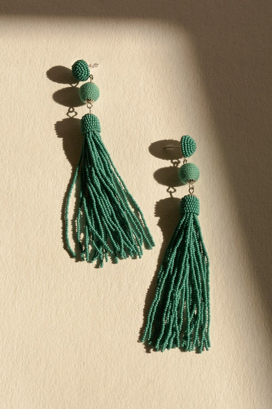 Mini Bead Tassel Earrings-Soul Flow Apparel
