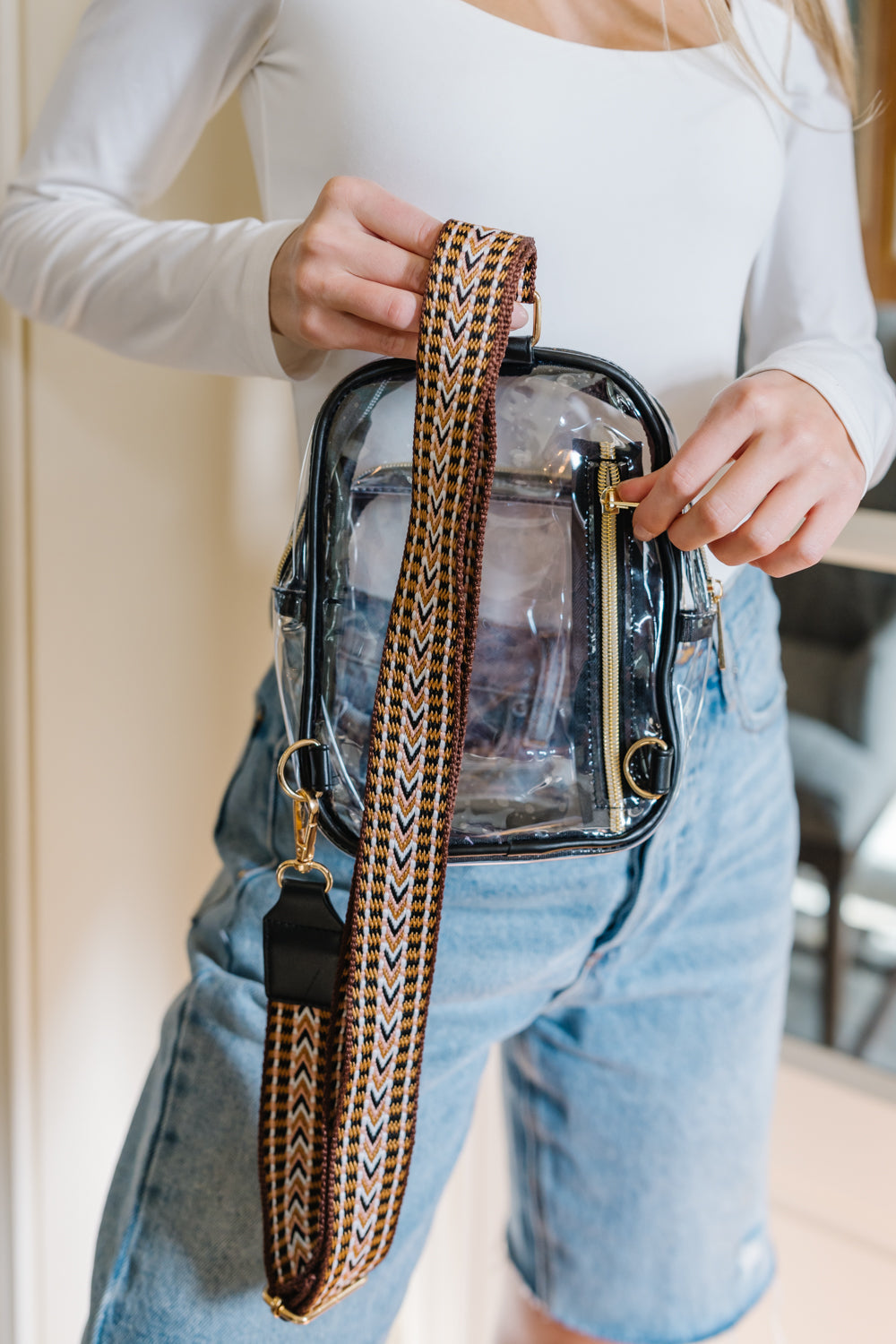Jacie Clear Sling Crossbody-Soul Flow Apparel