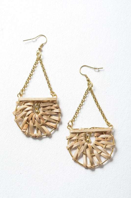 Natural Drop Woven Earrings-Soul Flow Apparel