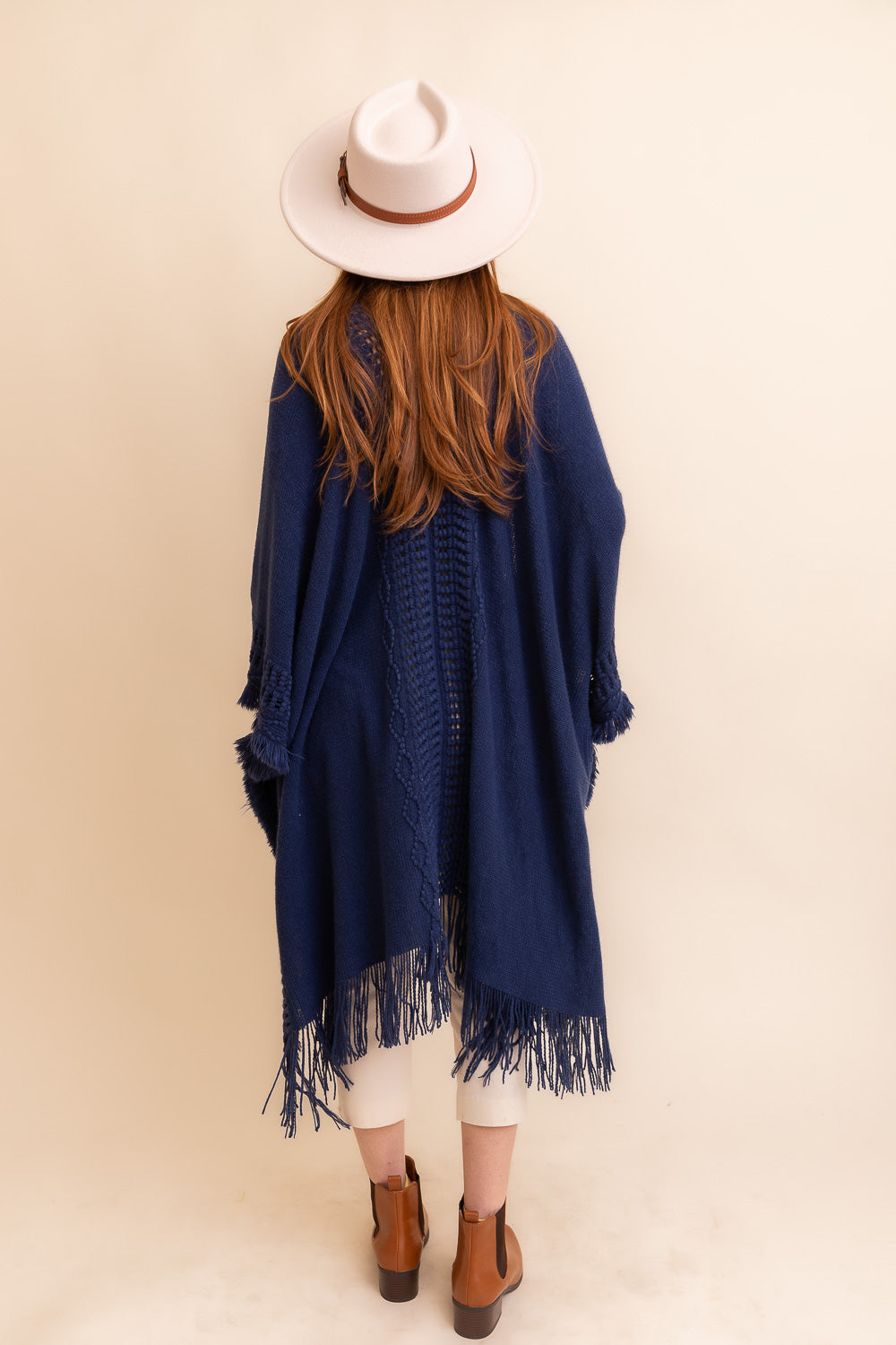 Open Work Frayed Bohemian Ruana-Soul Flow Apparel