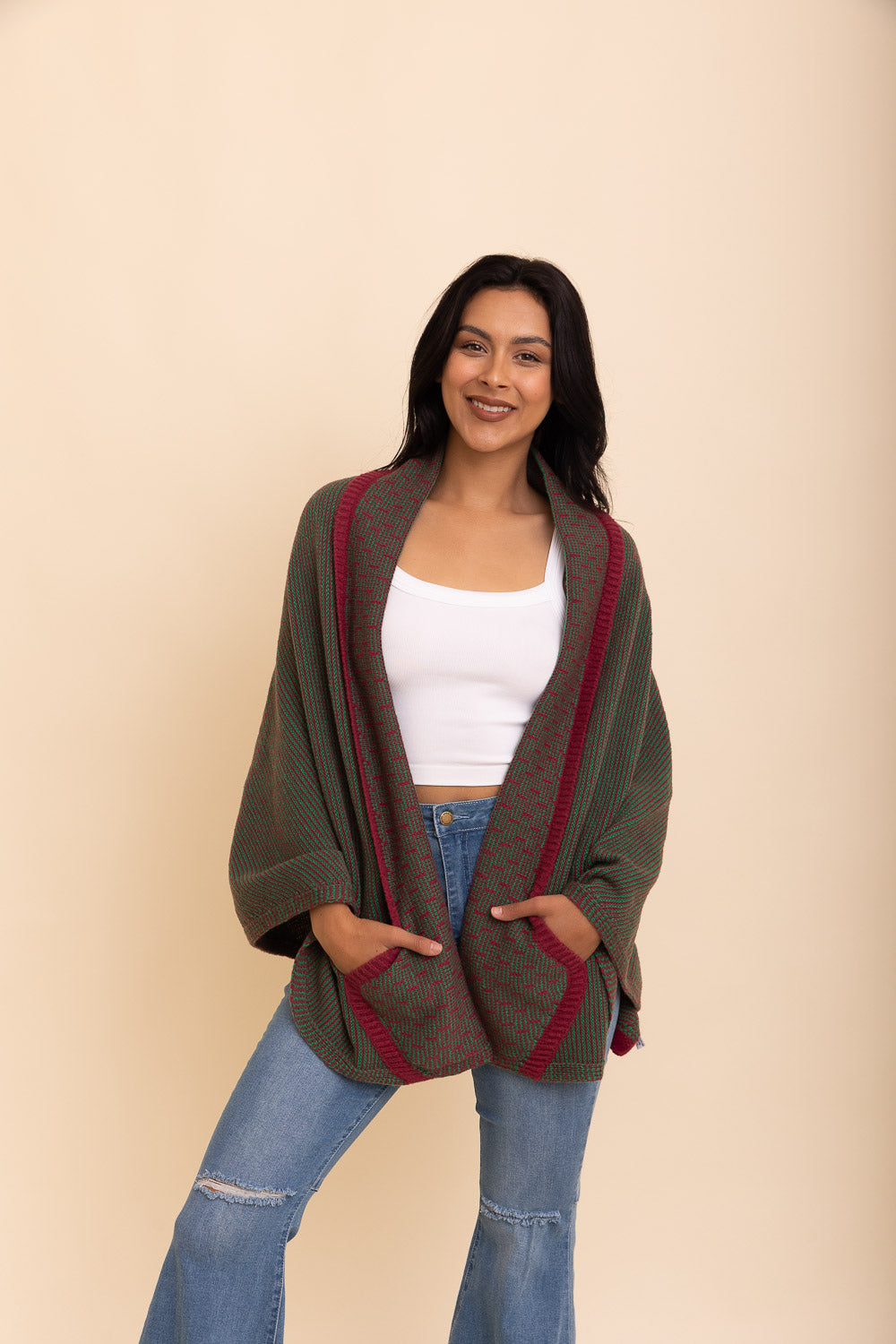 Over The Shoulder Knitted Shawl-Soul Flow Apparel