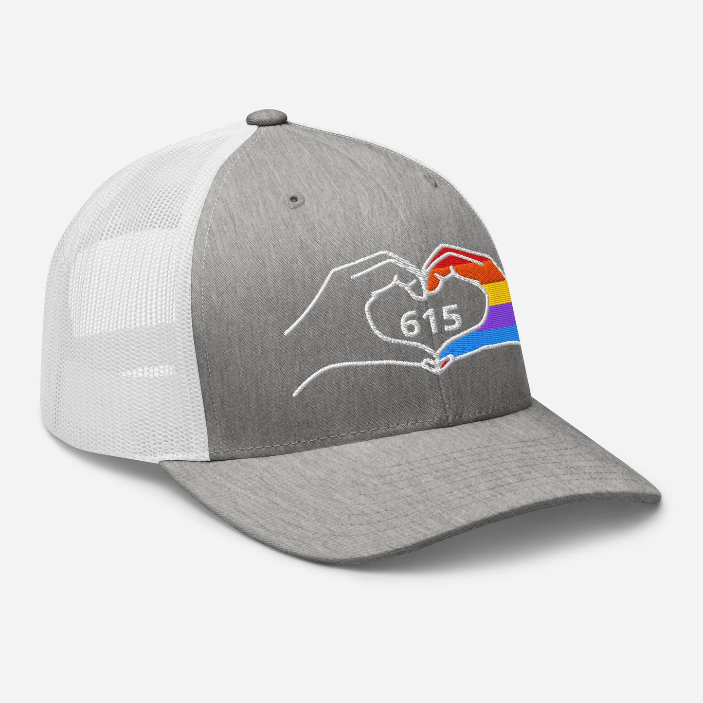 NASH 615 Heart Hands Embroidered Trucker Cap, Nashville Pride Hat-Soul Flow Apparel