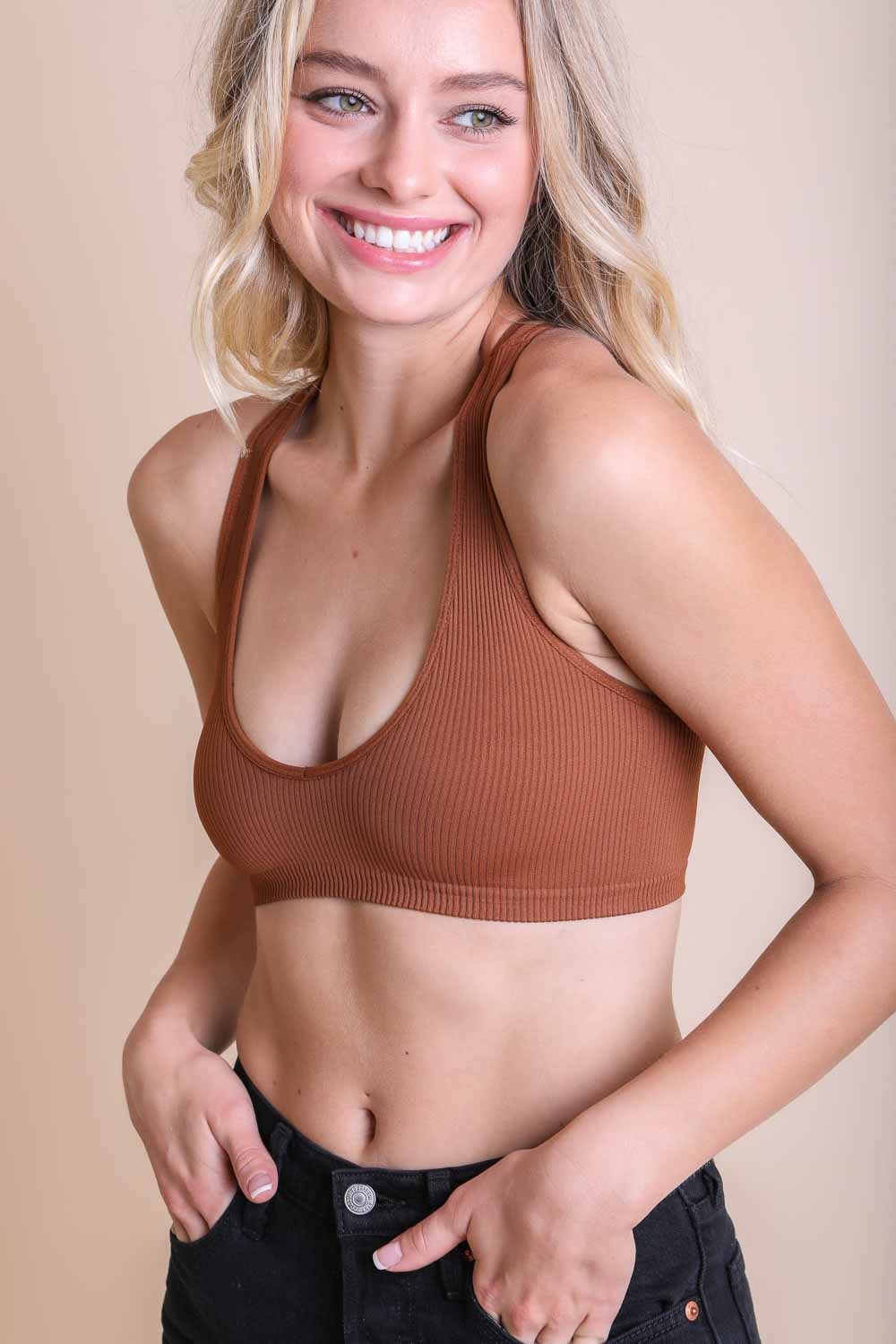 Ribbed Racerback Bralette-Soul Flow Apparel