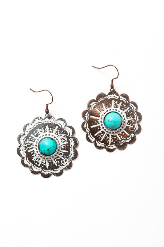 Rustic Flower Power Drop Earrings-Soul Flow Apparel