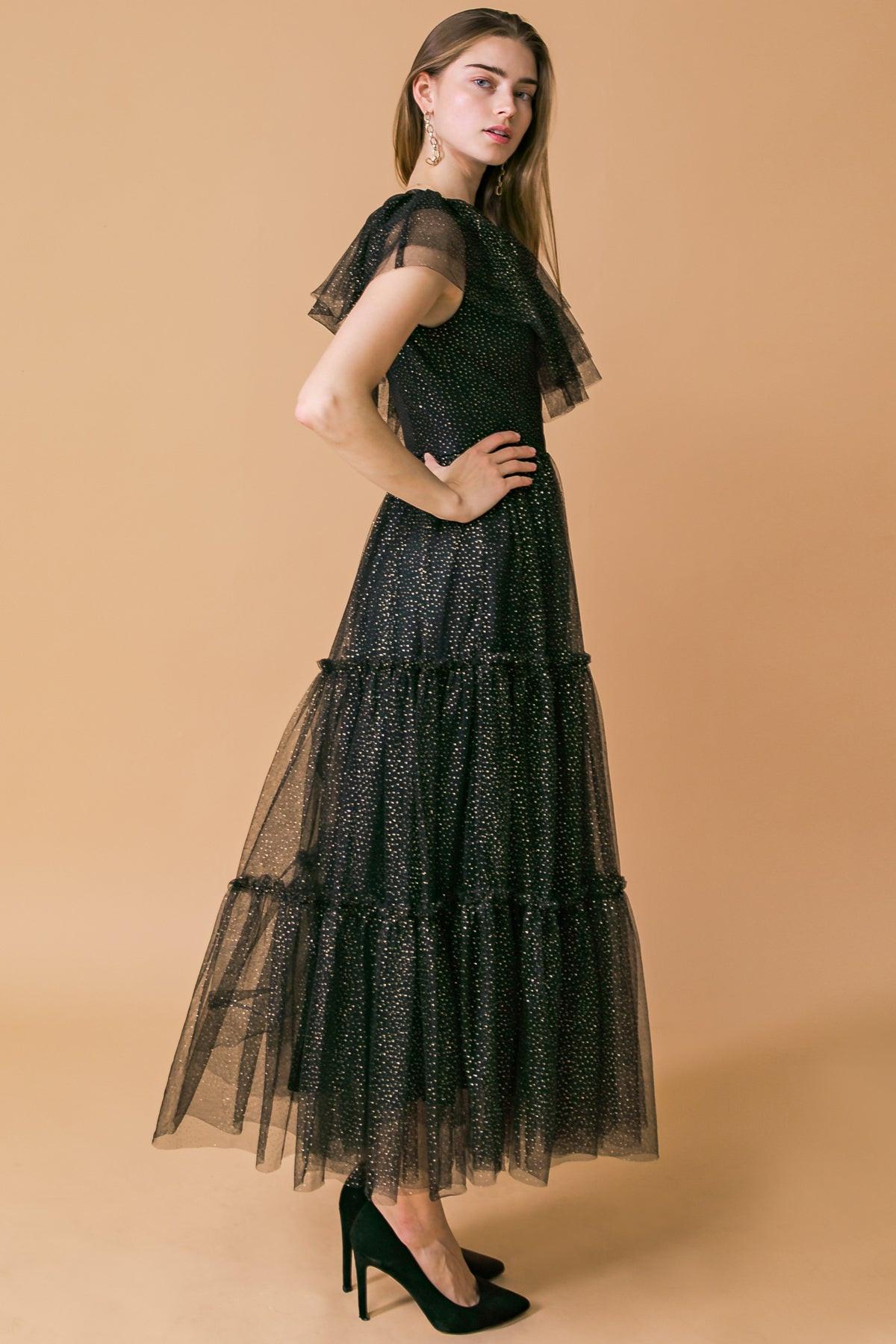 SOME FRESH AIR FUCHSIA TULLE MIDI DRESS