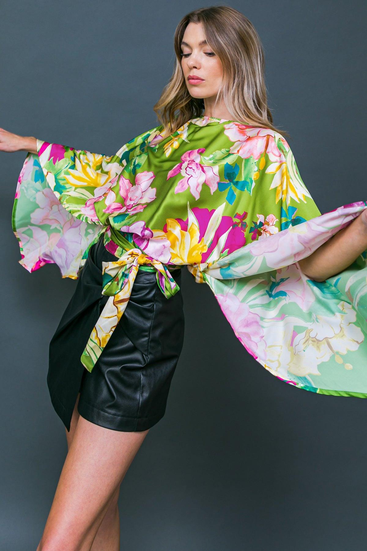 Extravagant Presence Woven Top With Round Neckline And Slit Back