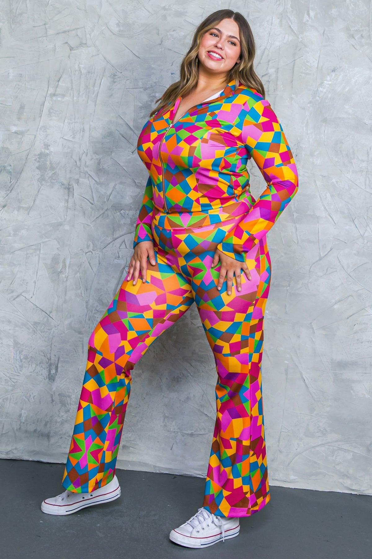 Sweetest Shower Scuba Tracksuit With Front Zip And Bell Bottom Pants