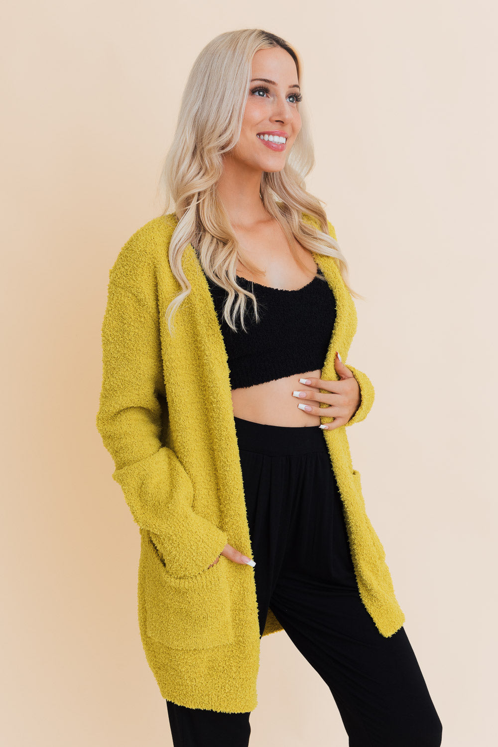 Snuggle Chic Boucle Bliss Cardigan-Soul Flow Apparel