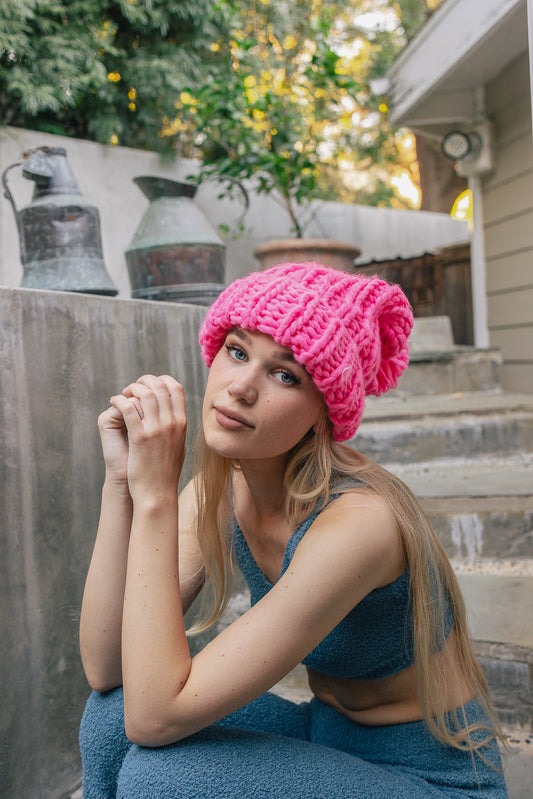 Soft Chunky Cable Knit Beanie-Soul Flow Apparel