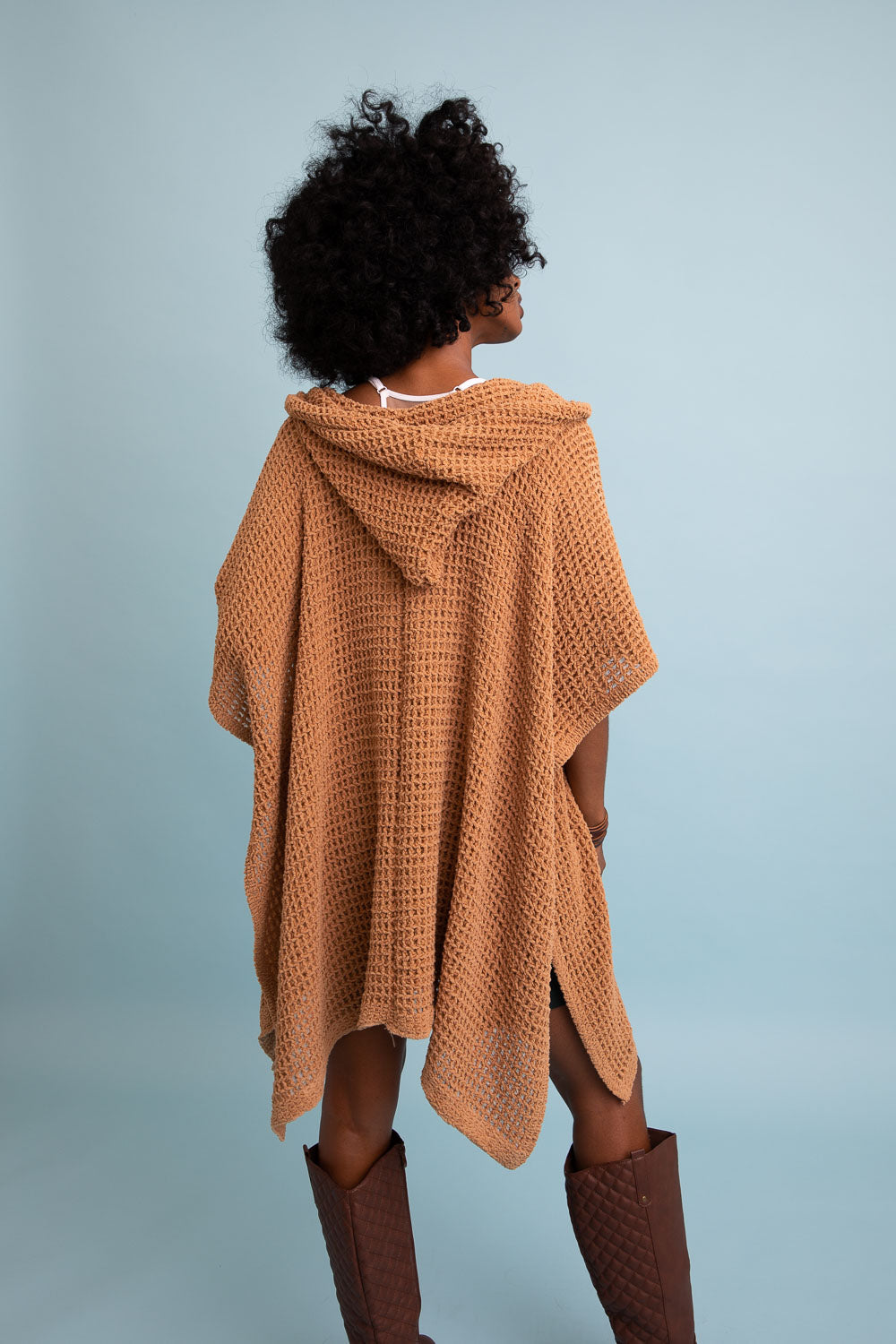 Soft Waffle Hooded Ruana-Soul Flow Apparel