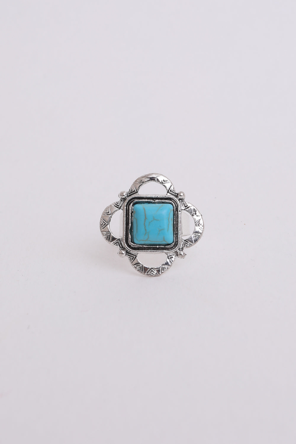 Square Cut Adjustable Turquoise Ring-Soul Flow Apparel
