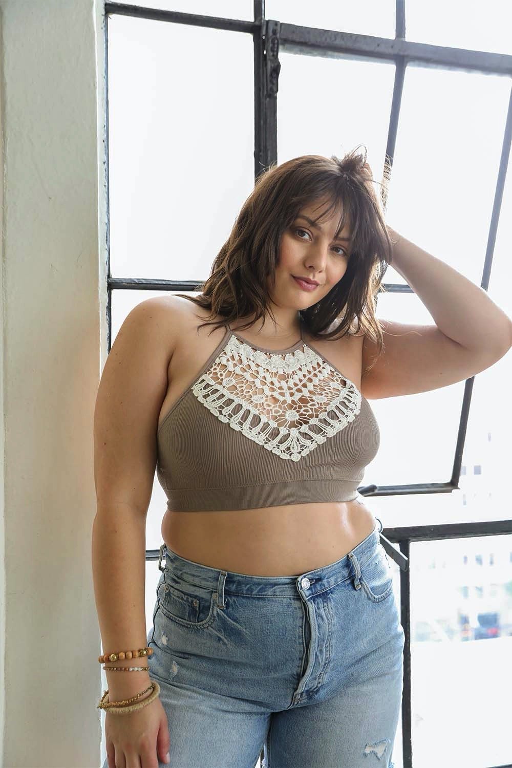 High Neck Crochet Lace Bralette – Stylish Layering Essential-Soul Flow Apparel