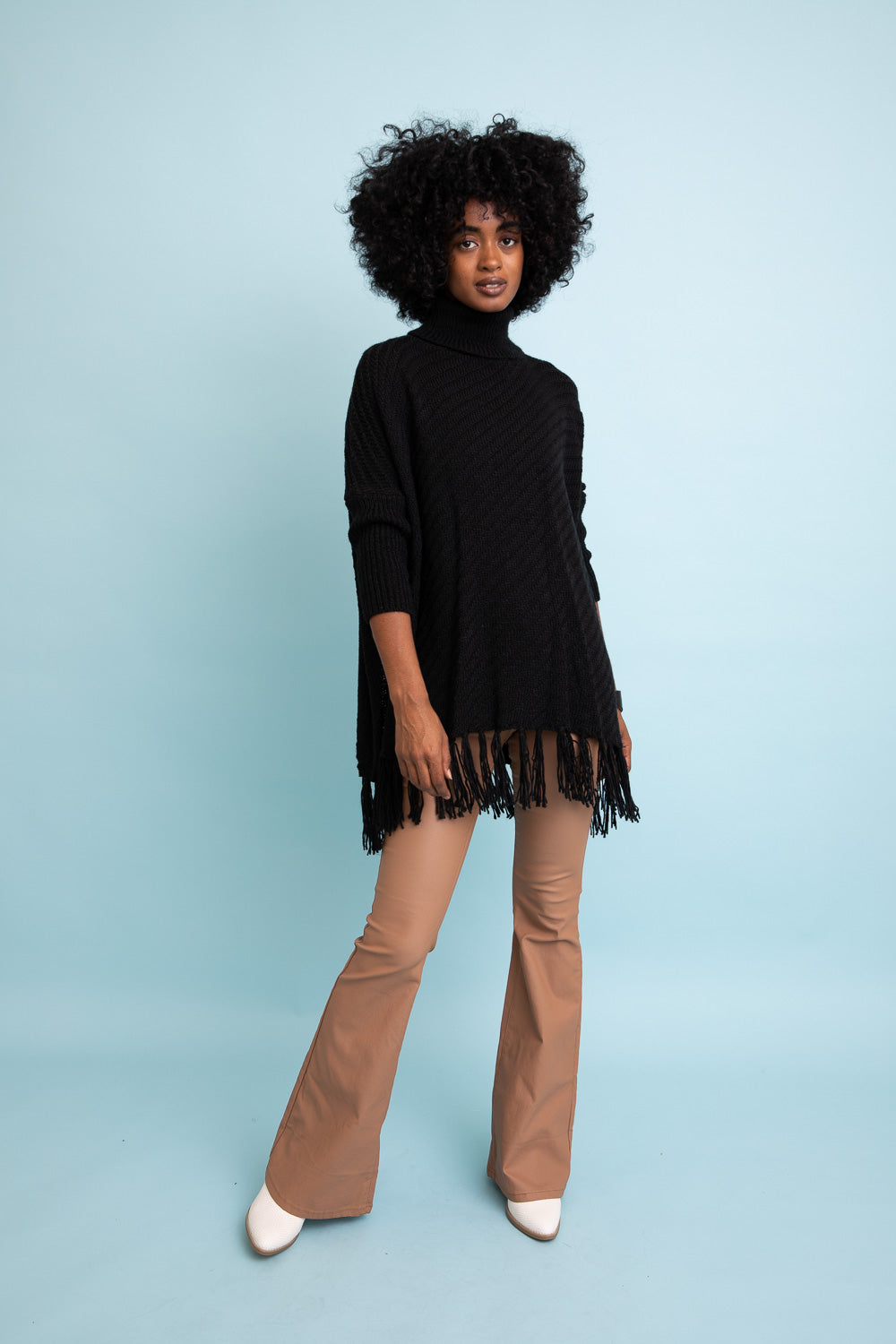 Sweater Weather Roll-Neck Poncho-Soul Flow Apparel