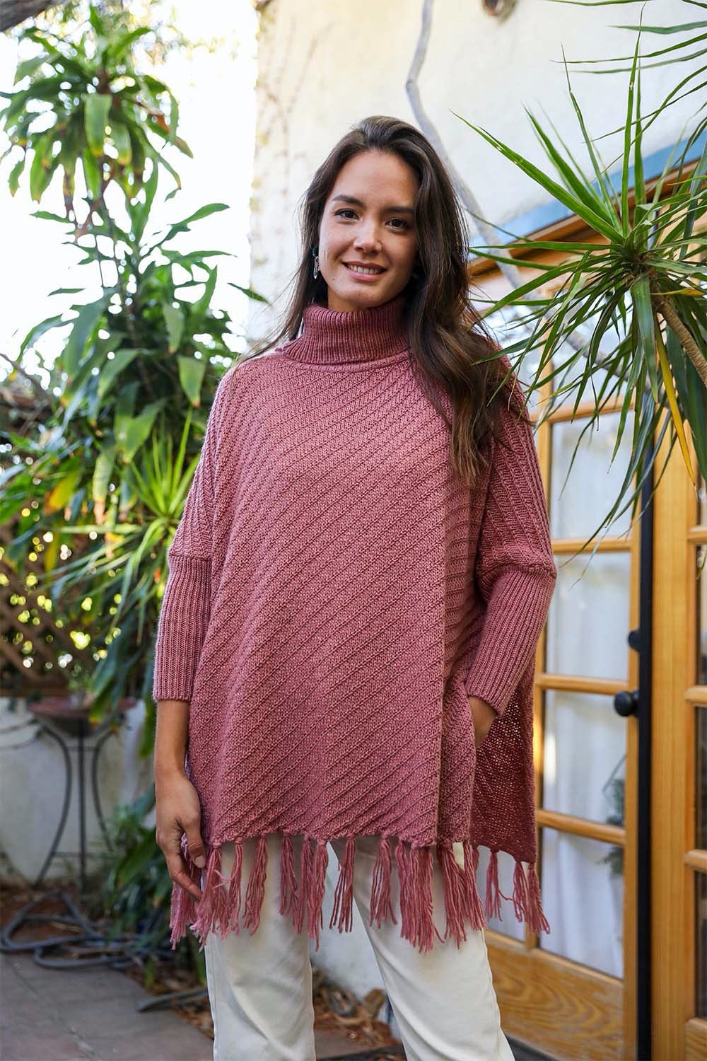 Sweater Weather Roll-Neck Poncho-Soul Flow Apparel