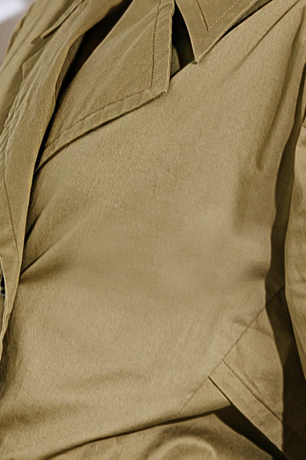 Sounds In My Mind Woven Jumpsuit With Trench Coat Top Long Sleeve Wide Leg