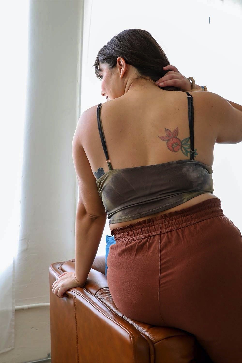 Tie Dye Mesh Keyhole Brami Plus-Soul Flow Apparel
