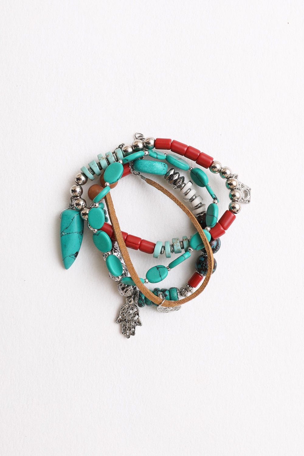 Turquoise Stackable Charm Bracelet-Soul Flow Apparel