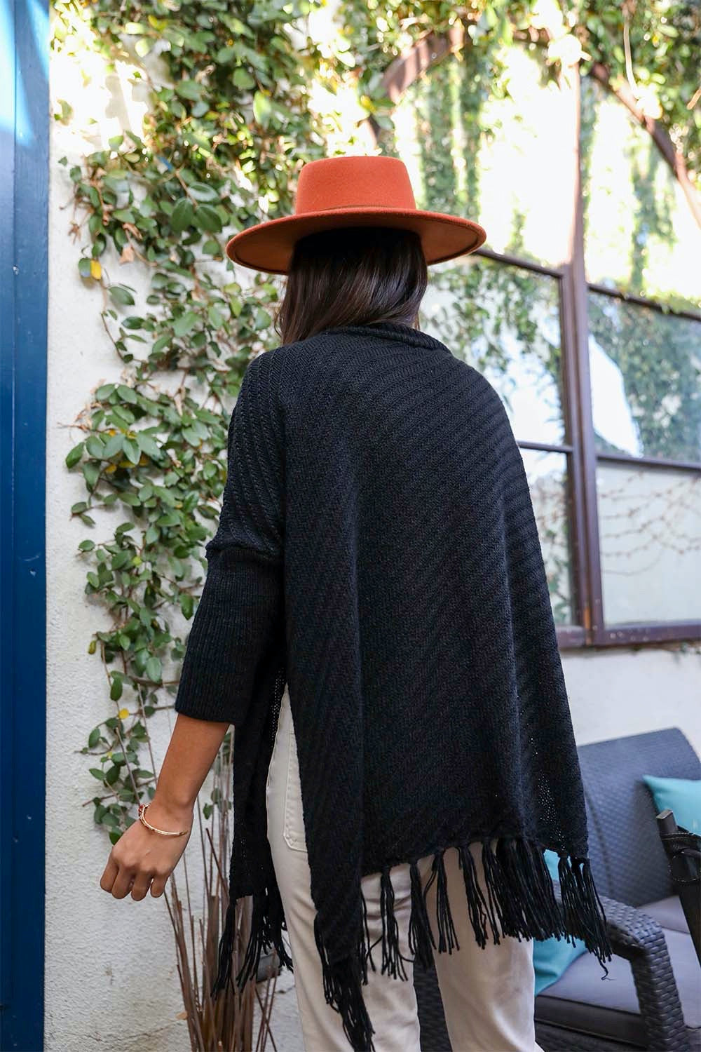 Roll-Neck Poncho Sweater-Soul Flow Apparel