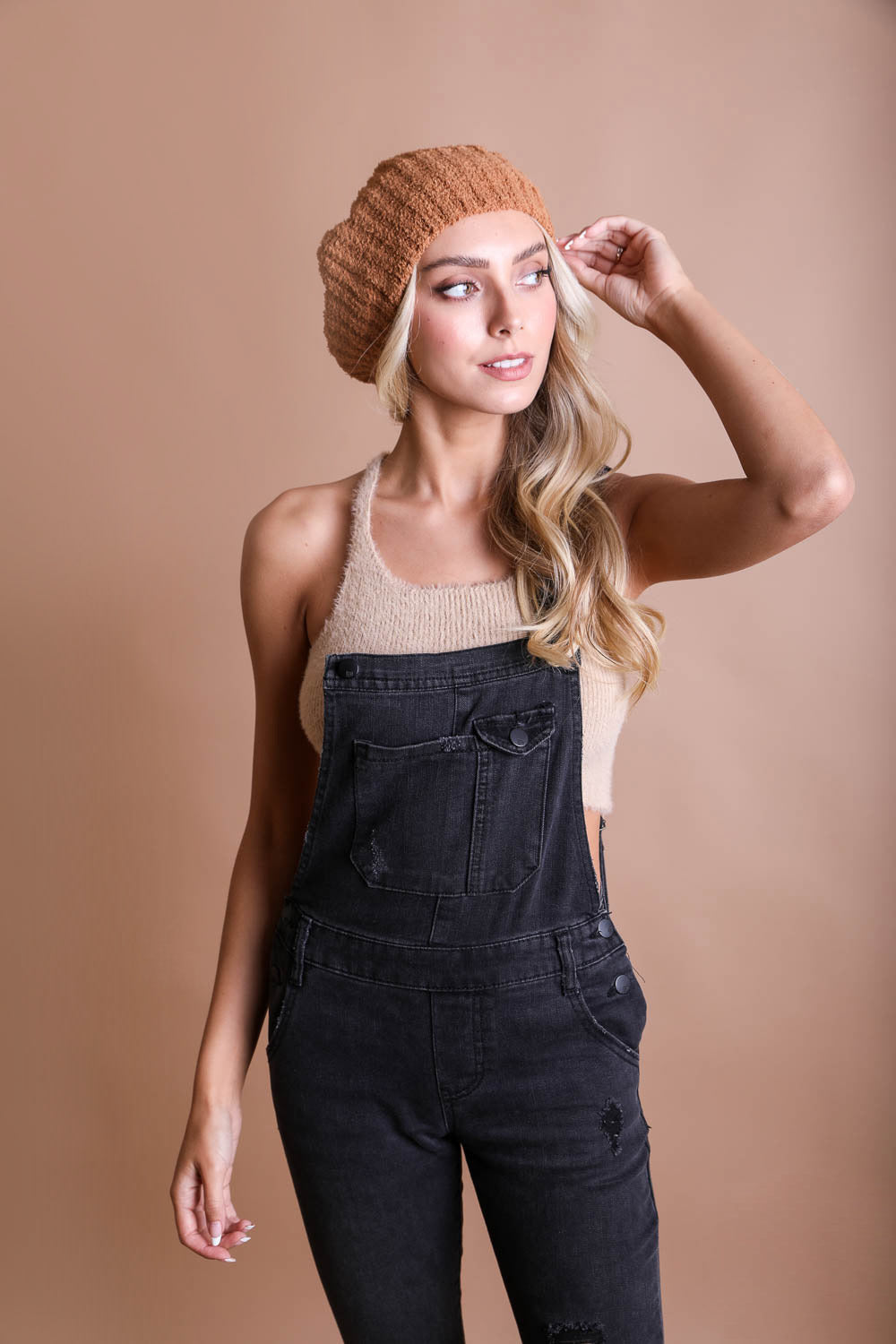 Boucle Rib Knit Beret-Soul Flow Apparel