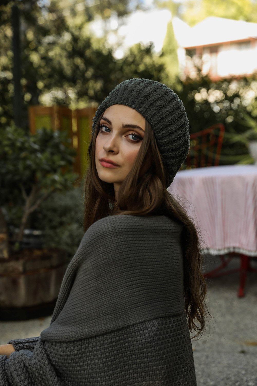 Boucle Rib Knit Beret-Soul Flow Apparel