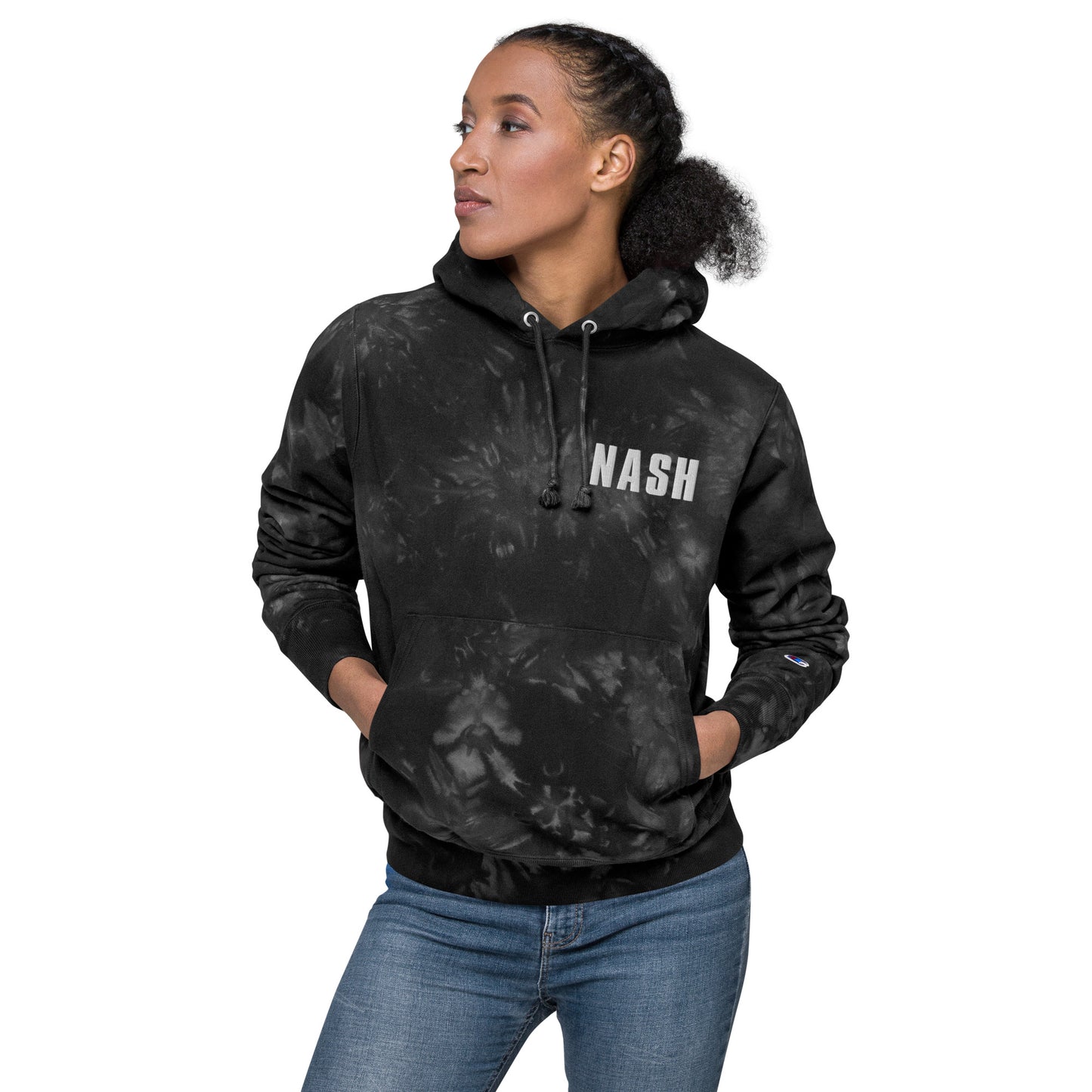 Nash Embroidered Unisex Champion tie-dye hoodie-Soul Flow Apparel