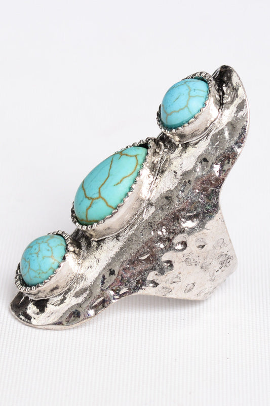 Waterfall Droplet Turquoise Stone Ring-Soul Flow Apparel