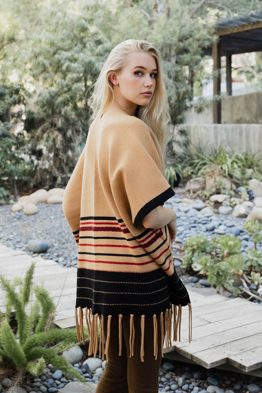 Western Luxe Fringed Ruana-Soul Flow Apparel