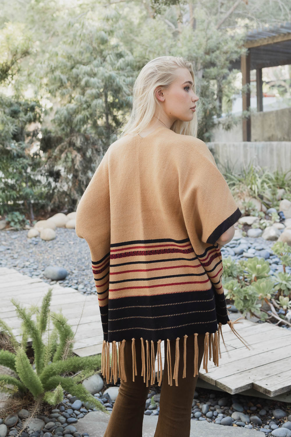 Western Luxe Fringed Ruana-Soul Flow Apparel