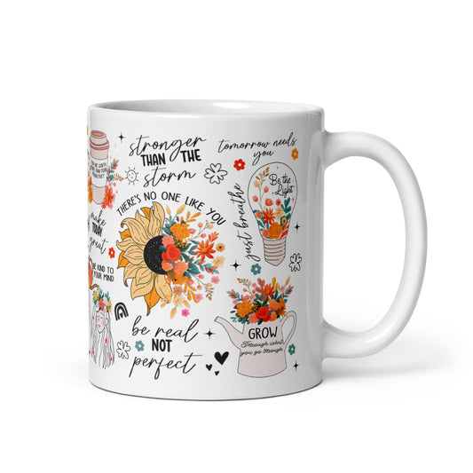 Feed You Mind White glossy mug-Soul Flow Apparel