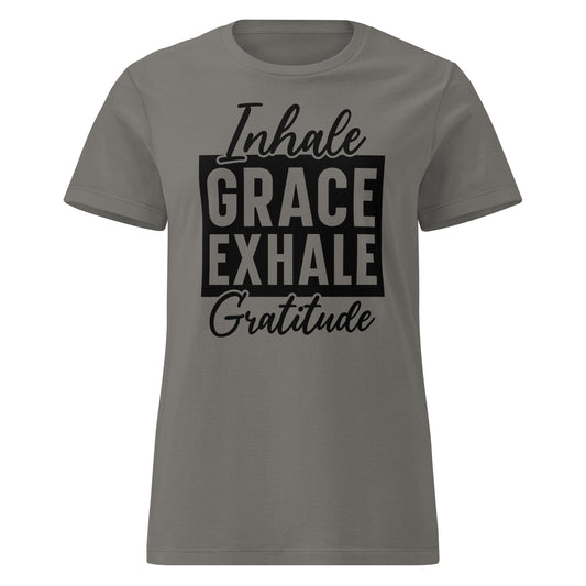 Inhale Grace Women’s basic softstyle t-shirt-Soul Flow Apparel