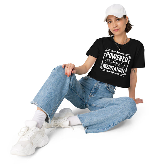 Powered By Meditation Women’s crop top-Soul Flow Apparel