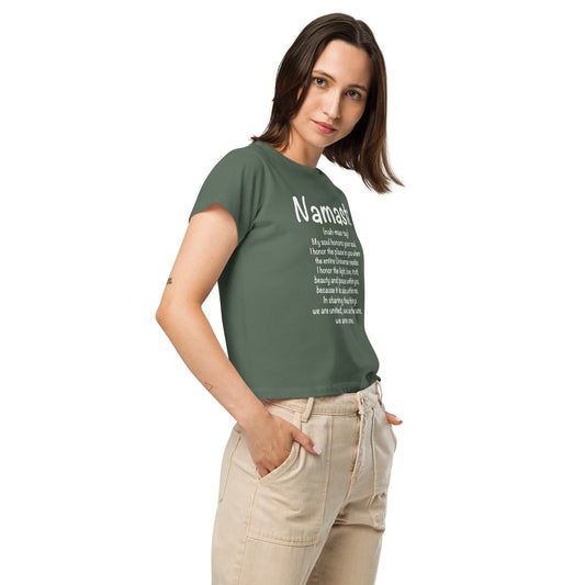 Namaste Women’s high-waisted t-shirt-Soul Flow Apparel