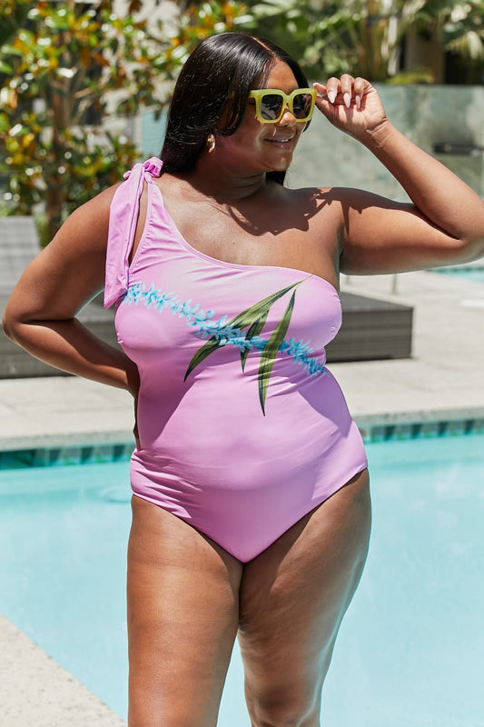 Marina West Swim Vacay Mode One Shoulder Swimsuit in Carnation Pink-Soul Flow Apparel